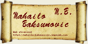 Mahailo Bakšunović vizit kartica